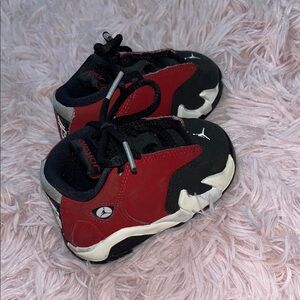 Jordan Kids Red and Black Sneakers